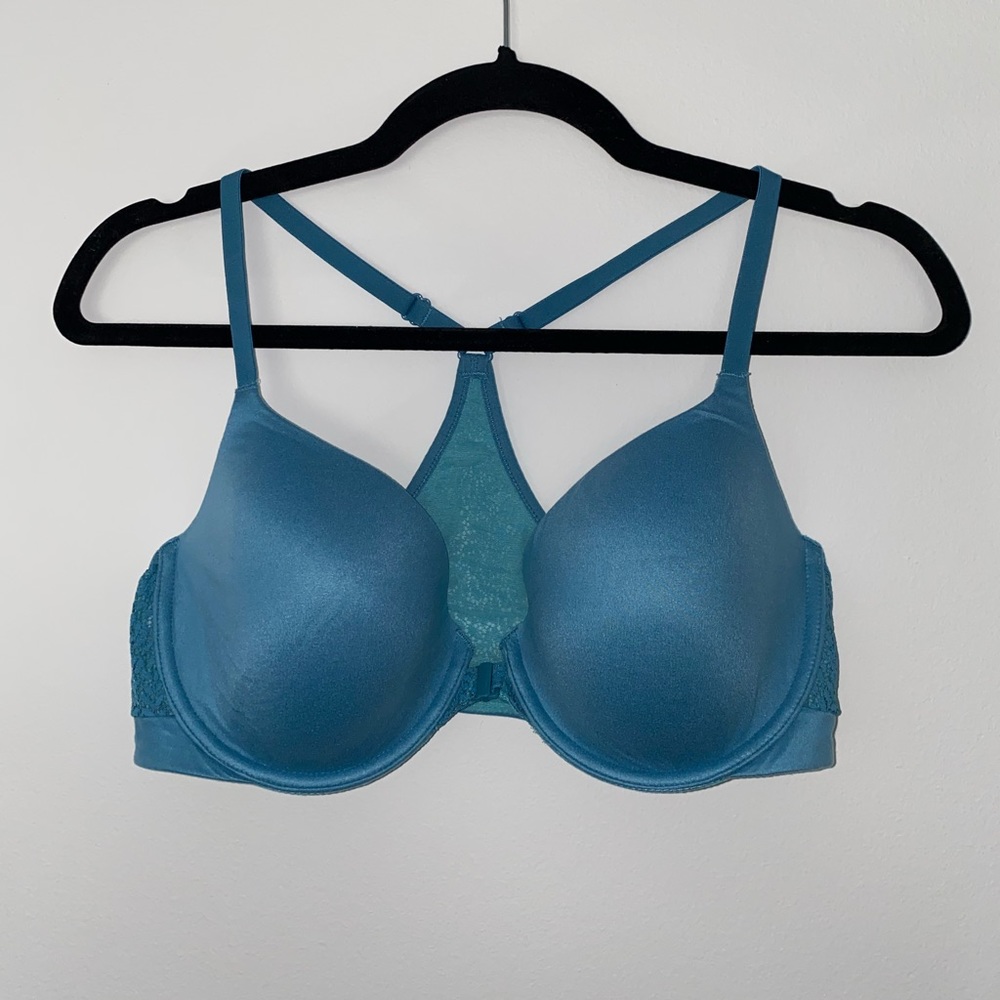 Victoria's Secret Body by Victoria solid blue racerback bra, size 36D, worn once